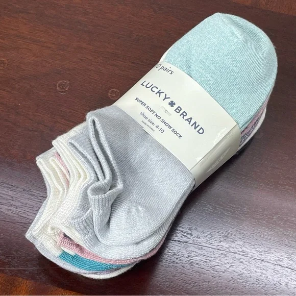 Lucky Brand Women's Super Soft No Show Socks 10 Pairs Size 4-10 Multi Colors New - Picture 8 of 16